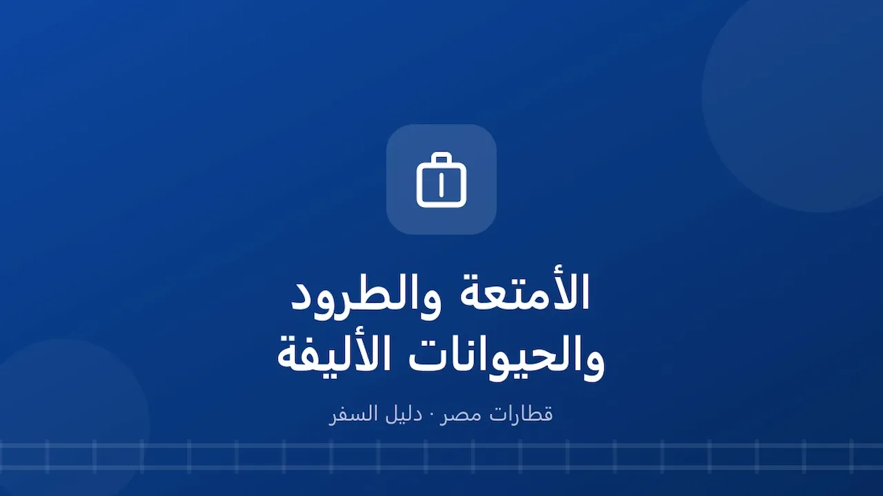 الشنط الكبيرة والحيوانات في القطار.. المسموح والممنوع